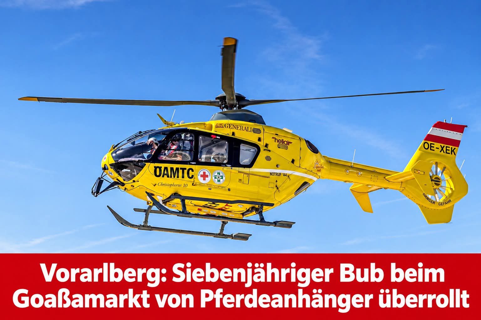 Vorarlberg: Siebenjähriger Bub beim Goaßamarkt von Pferdeanhänger überrollt